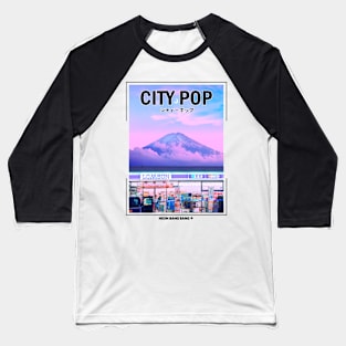 Vaporwave Aesthetic Mt. Fuji Mountain Baseball T-Shirt